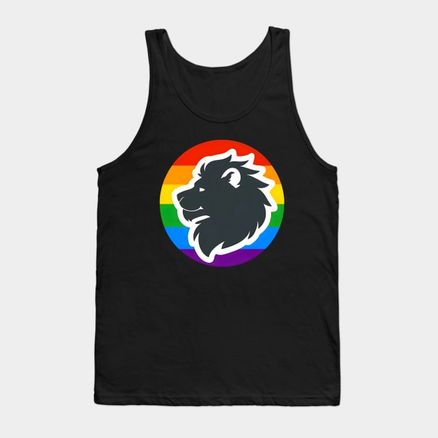 LGBTQ Pride Lion Anthro Furry Rainbow Logo Tank Top by Blue Bull Bazaar